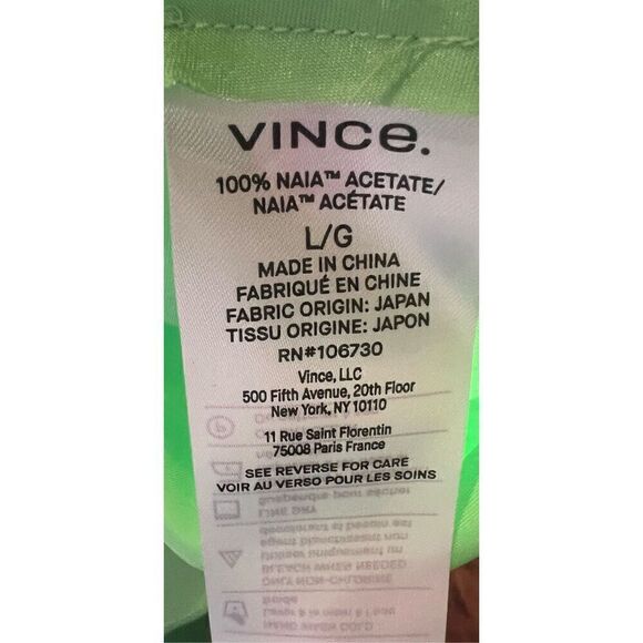 Vince Satin Slip Dress in Lime Green NWT Size Large - Picture 7 of 7